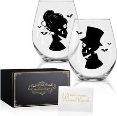 Skull Wine Glass 2 Piece with Box, Zombie Design, Valentine’s Day Autumn