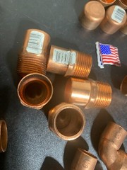 55 – NIBCO LEE EPC MUELLER 1″ COPPER FITTINGS SWEAT SOLDER. MADE IN USA