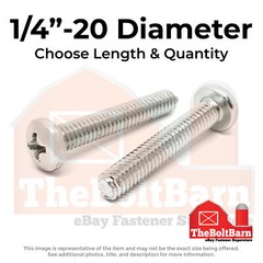 1/4″-20 Stainless Phillips Pan Head Machine Screws (Choose Length & Qty)