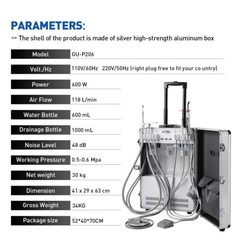 FDA Portable Dental Mobile Delivery Unit With Air Compressor Strong Suction 4H