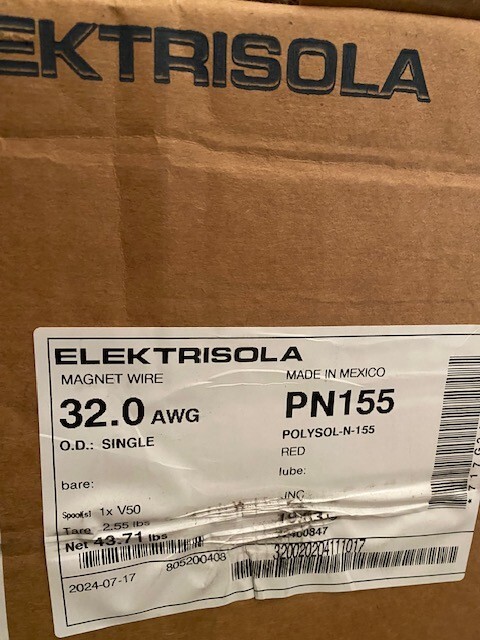 Elektrisola Magnet Wire POLYSOL-N-155 32.0 AWG, RED (NEW)