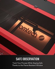 OMTech 35×50 130W CO2 laser Engraver Cutter Autofocus with CW-5200 Water Chiller