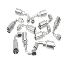 NEW 10 PCS 13943 4-4 PK STYLE HYDRAULIC HOSE FITTINGS 1/4″ FJIC 90 Degree