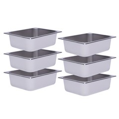 6 Pack 4″ Deep 1/2 Size Stainless Steel Steam Table Pans Hotel Food Prep Pan NEW