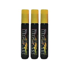 The Big Glass Marker Washable YELLOW Writer – Automotive Car Paint Pen – 3 Count