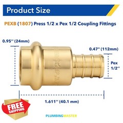 PLUMBINGMASTER 1/2″ Press x 1/2″ PEX 10-pack