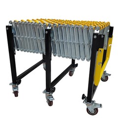 31.5in – 118in Non-power Flexible Expandable Roller Conveyor ABS Skate Wheels