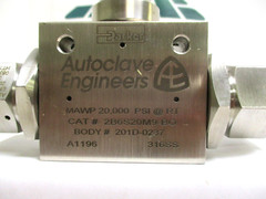 PARKER AUTOCLAVE ENGINEERS SST VALVE, 2B6S20M9-BO, 20,000 PSI,