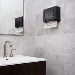 Hand Paper Towel Dispenser Wall Mount Touchless Commercial Folded Bathroom Black