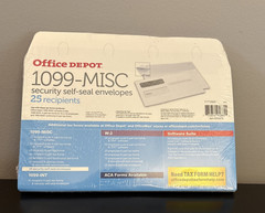 Lot of 4- Office Depot Double-Window Self-Seal Envelopes For 1099-MISC 25PK each