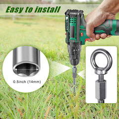 30” Ground Anchors Screw in Heavy Duty 12Mm Solid Steel, 3″ Spiral Blade with S