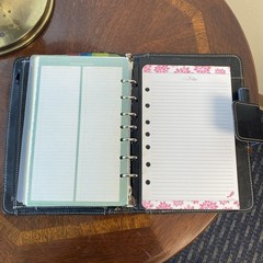 Compact Franklin Covey Planner Black Magnetic Snap 6-Ring & Accessories