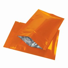 100/200/500 Glossy Orange Mylar Foil Smell Proof Resealable Zip Seal Lock Bags