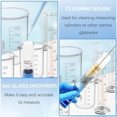 11Pcs Glass Beaker Set 50/100/250 ml Glass Graduated Cylinder 5/10/25/50 ml