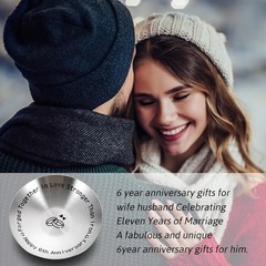 6 Year Anniversary Iron Gifts for Him Her Couples 6th Wedding small, Silver