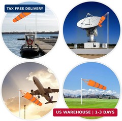 4 Pcs Airport Windsocks Measurement Sock Bag with Reflective Belt Oxford Fabric
