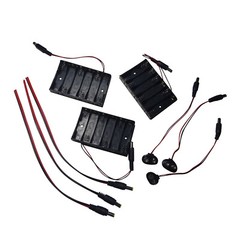 DC Barrel Plug Pigtails + AA Battery Holders + 9V Battery Adapters for Arduino