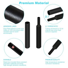 127 or 900 PCS Wire Heat Shrink Tubing Kit Marine Grade Wrap Premium Black NEW