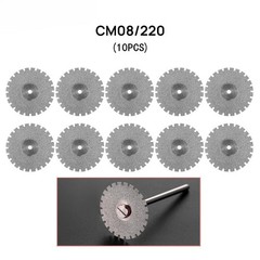 10 Pcs Dental Diamond Disc Wheel Teeth Cutting Polishing Discs/Mandrel 19/22 mm