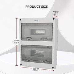 24 Way Circuit Breaker Box with DIN Rail – Waterproof