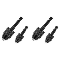 4x 1/4″Hex Shank Keyless Chuck Adapter Drill Bit Quick Change Driver Converter