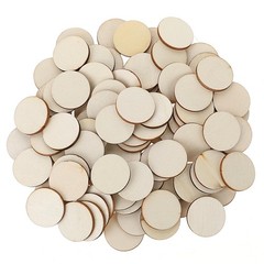 Giantree 100 Pcs 1 Inch Unfinished Wood Circle Disc, Round Blank Wooden…