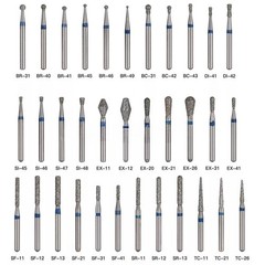 100 Types Dental FG Diamond Burs For High Speed Handpiece Friction Grip CE