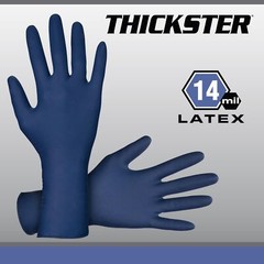 Thickster Powderfree Exam Grade Latex Disposable Gloves. Size Medium. Blue 14 Mi