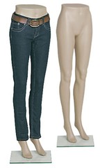 Female Plastic Mannequin Leg Form 43″ H Base Flesh Tone Legs Pants Shorts Skirts
