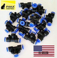 20x Pneumatic Tee Union Connector Tube OD 1/8″ One Touch Push In air fitting