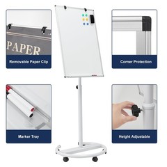 TSJ OFFICE Mobile Whiteboard Standing – 36 X 24 Inches Magnetic Dry Erase Eas…