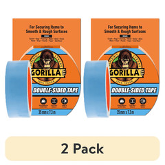 (2 pack) Gorilla Glue Double-Sided Tape, Gray Roll Product Weight 0.386 lb