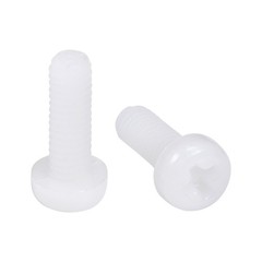 M4x12mm Nylon Phillips Cross Pan Head Machine Screws Bolts White 20Pcs