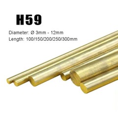 H59 Brass Metal Round Bar Rod Solid, Ø 3mm – 120mm , 100/150/200/250/300mm Long