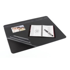 Office Depot Overlay Desk Pad, 19in. x 24in., Black/Clear, 19″ x 24″, Black