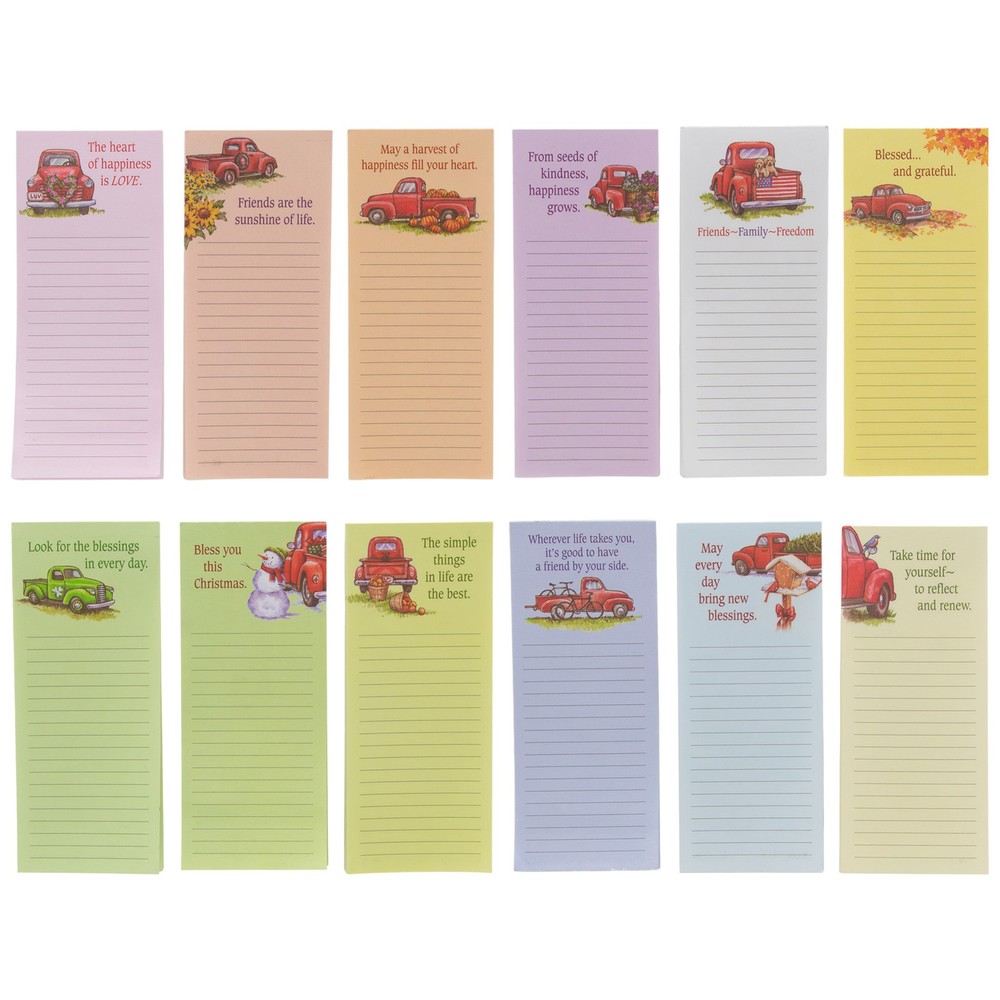 Vintage Truck Inspirational 2.5″ x 6″ Memo Pad with Magnetic Backing, 12 Pack