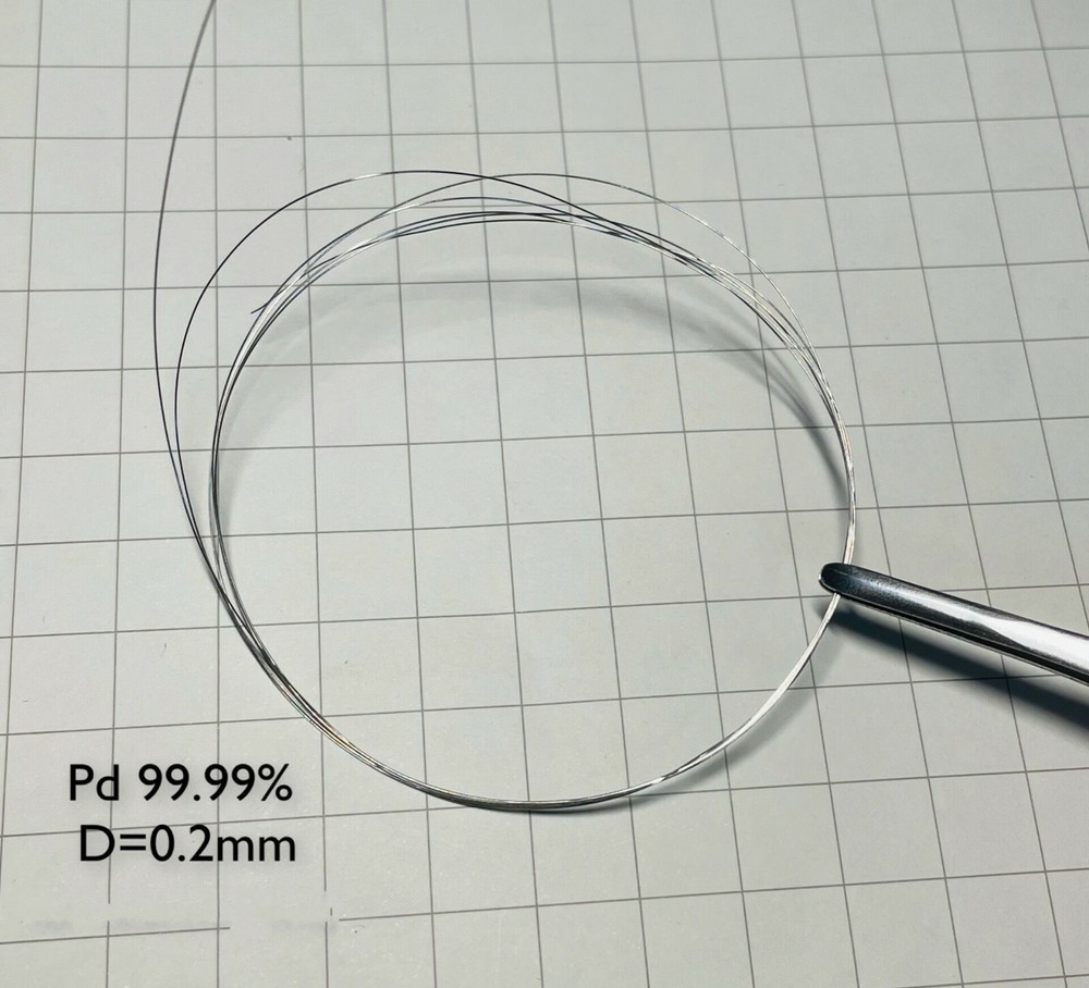 1PC 99.95% Pure Palladium wire Pd diameter 0.2mm length 100mm #H1412Y YD