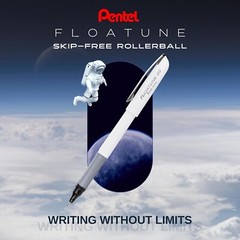 Pentel Floatune Skip Free Rollerball, 0.8mm Medium point, Black Red and Blue Ink