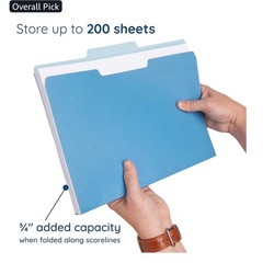 100 Blue Summit Supplies Colorful File Folders with Tabs, 100 pack MultiColored