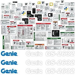 Complete Decal Kit for Genie GS-2632 Scissor Lift GS2632 Stickers Made in USA!