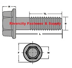 7/16-14×4 Flange Bolts 7/16 x 14 x 4.0 Grade 8 Screws 7/16×14 x 4″ Bolt / Screw