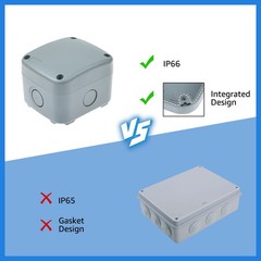 Small Weatherproof Electrical Junction Box Outdoor Enclosure 86x74x62mm Grey 1PK