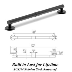 1-1/4 x 24 inches Stainless Steel Designer Grab Bar for Bath Safety, Collecti…