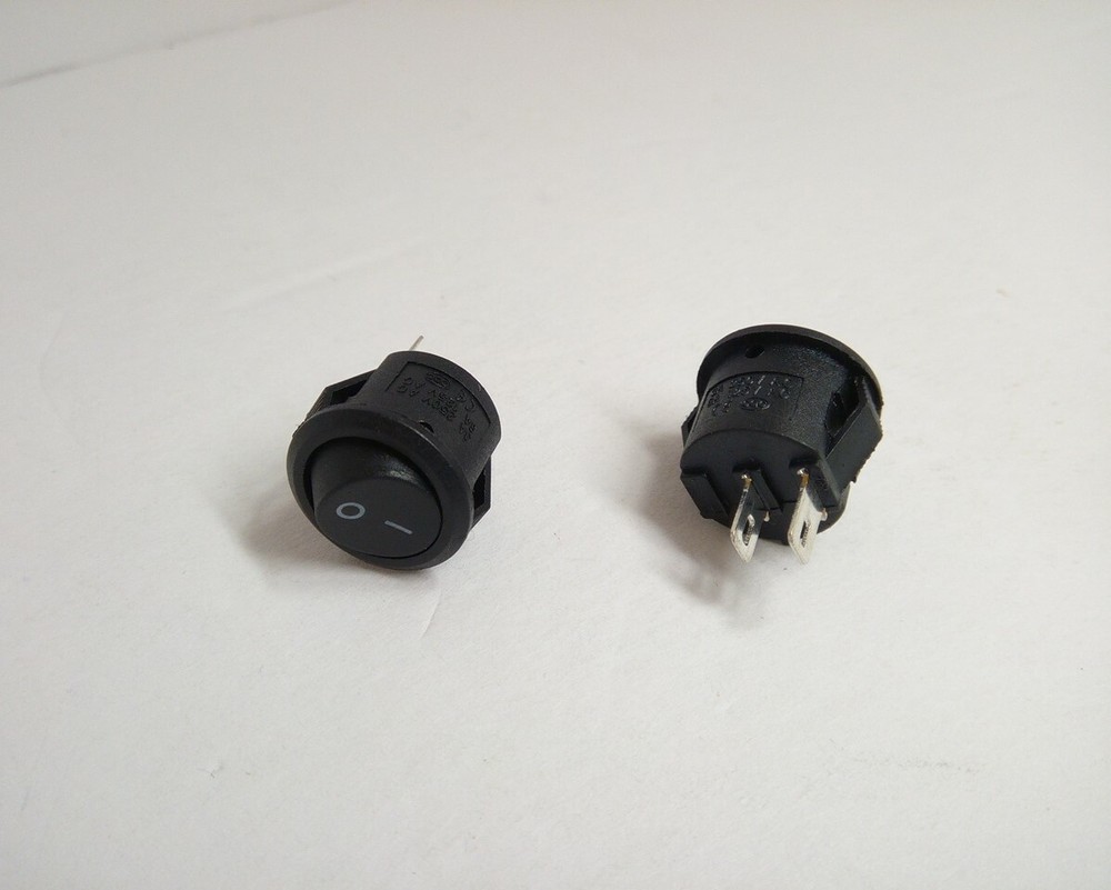 2x Pack 16mm Round Rocker Power Switch Boat 2 Pins 6A 125V AC 3A 250V On Off IO