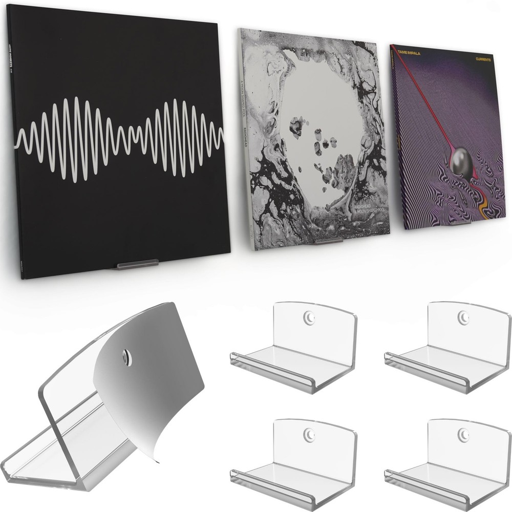 Modern JP Adhesive Vinyl Wall Mount (4-Pack) – 1.7 x 2.5 x 1.4 inches, Clear