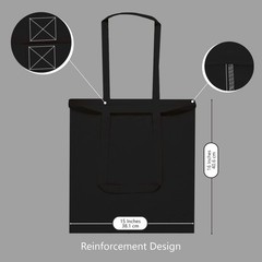 TOPDesign 24-Pack Economical 16″x15″ Black Cotton Tote Bag, Medium,