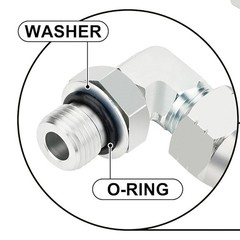 5 Pack 90 Degree Elbow Hydraulic Hose Fittings: 3/8″ JIC 37° Male X #6 SAE/ORB