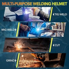TRQWH True Color Welding Helmet Auto Darkening Solar Powered with 4 Sensors