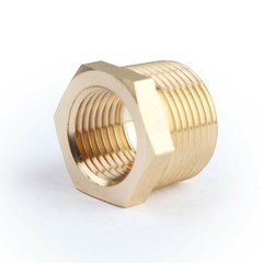 U.S. Solid 2pcs Brass Pipe Fitting Reducer Bushing, MNPT 3/4″ x FNPT 1/2″