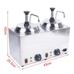 1600W Commercial Hot Fudge Warmer Nacho Cheese Sauce Warmer with Pump Dispenser